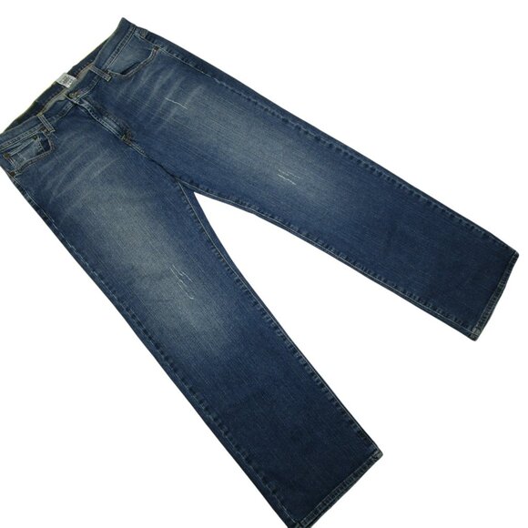 Lucky Brand Men's Size - 36 x 32 Distressed Medium Wash Straight Blue Jeans - Picture 1 of 4